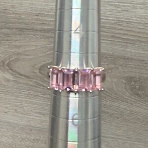 FA Sterling Silver and Pink Gemstone Ring .925